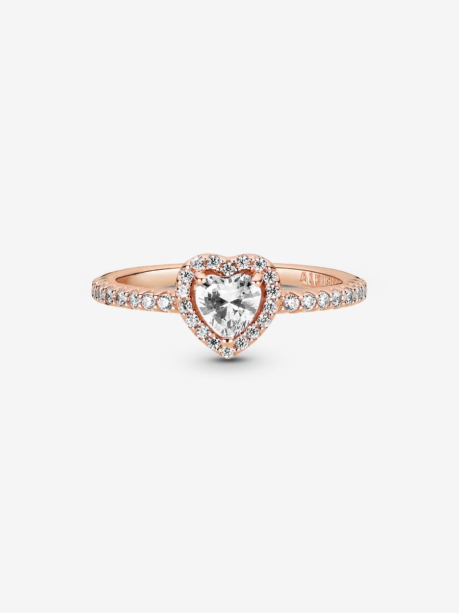 Sparkling Elevated Heart Ring