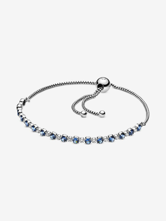 Blue and Clear Sparkle Slider Bracelet