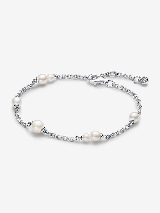 Treated Freshwater Cultured Pearl Station Chain Bracelet