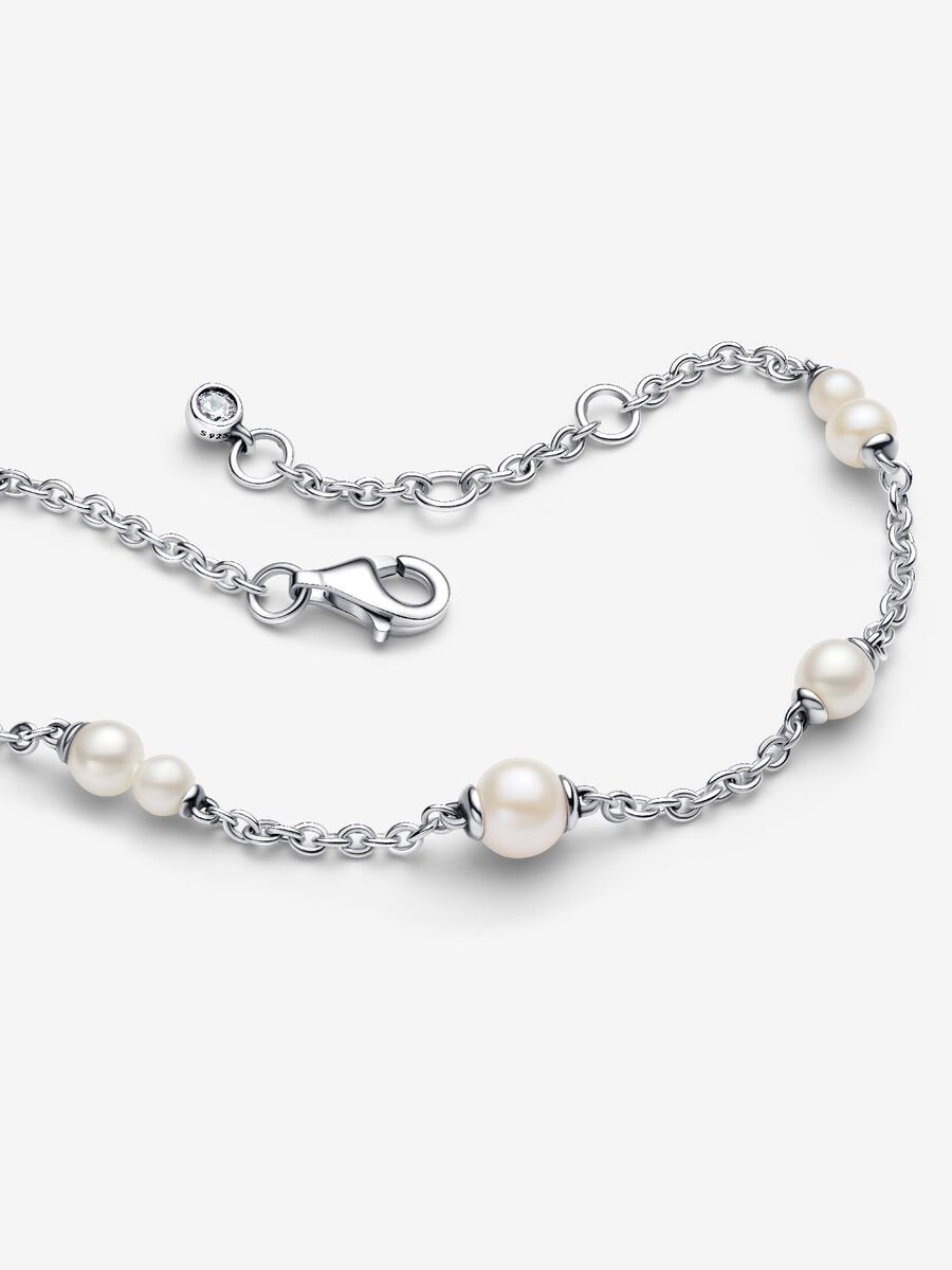 Treated Freshwater Cultured Pearl Station Chain Bracelet