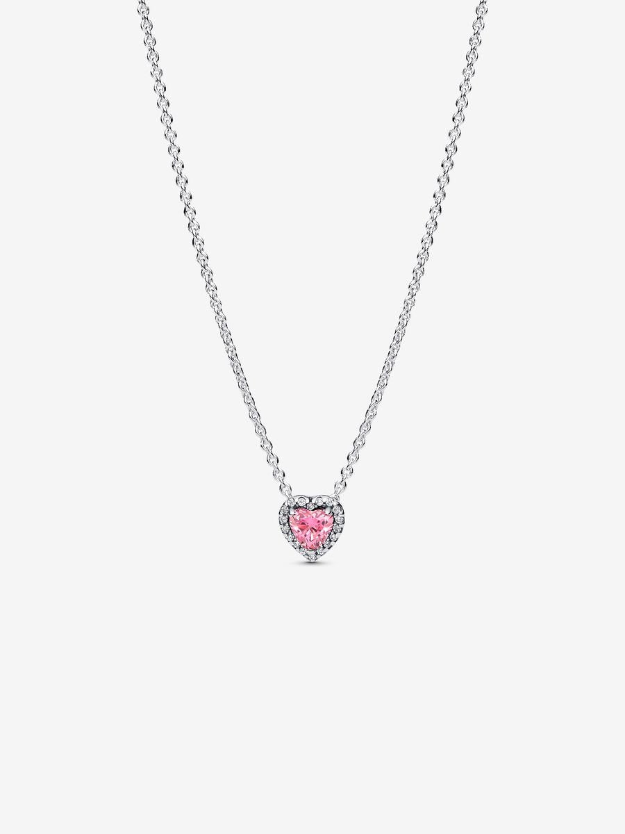 Pink Elevated Heart Necklace