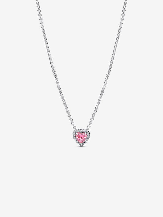 Pink Elevated Heart Necklace