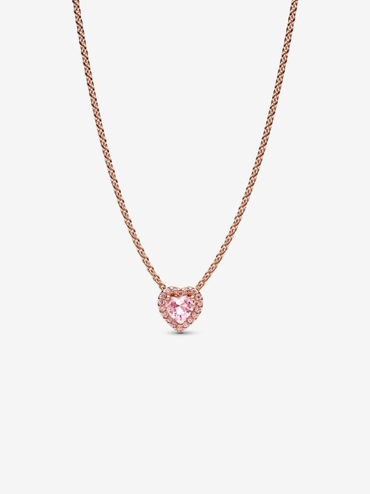 Pink Heart Collier Necklace
14k rose gold plating