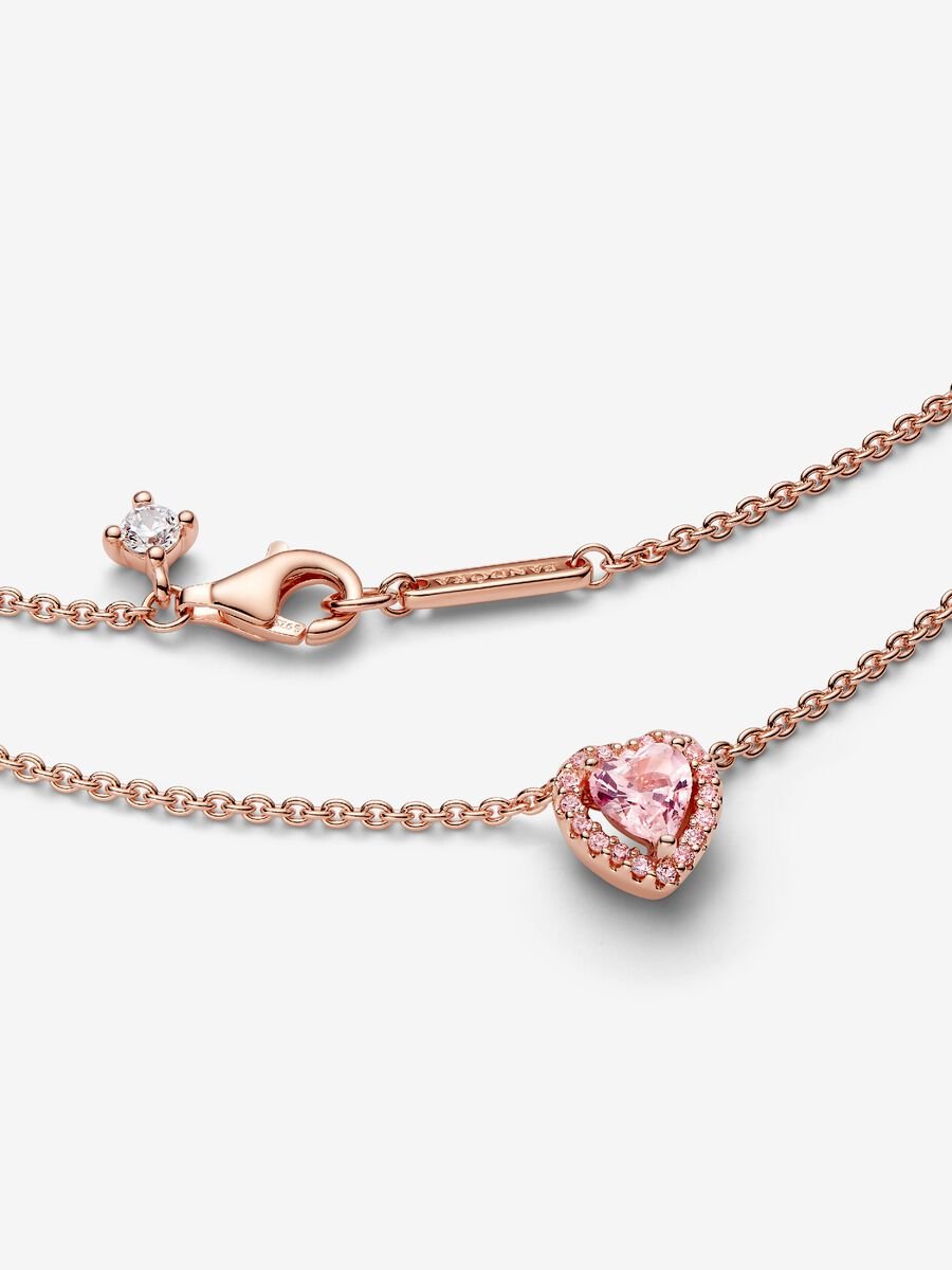Pink Heart Collier Necklace
14k rose gold plating