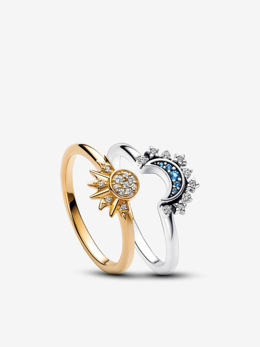 Celestial Sun & Moon Ring Set