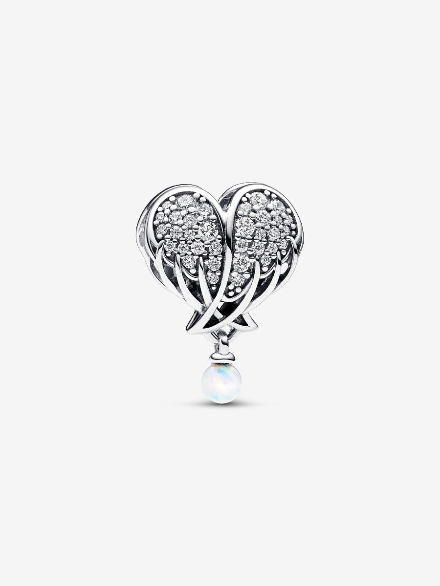 Sparkling Angel Wings & Heart Charm
