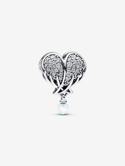 Sparkling Angel Wings & Heart Charm