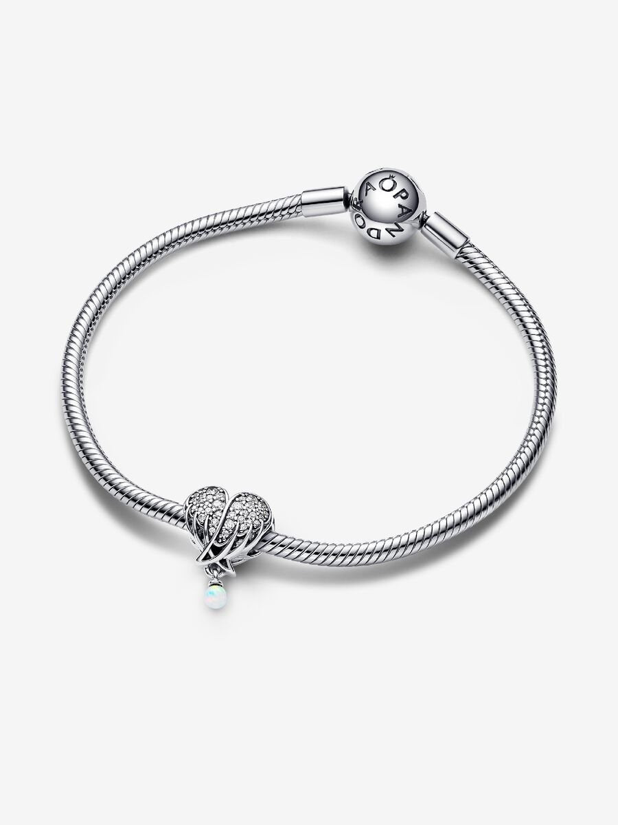Sparkling Angel Wings & Heart Charm