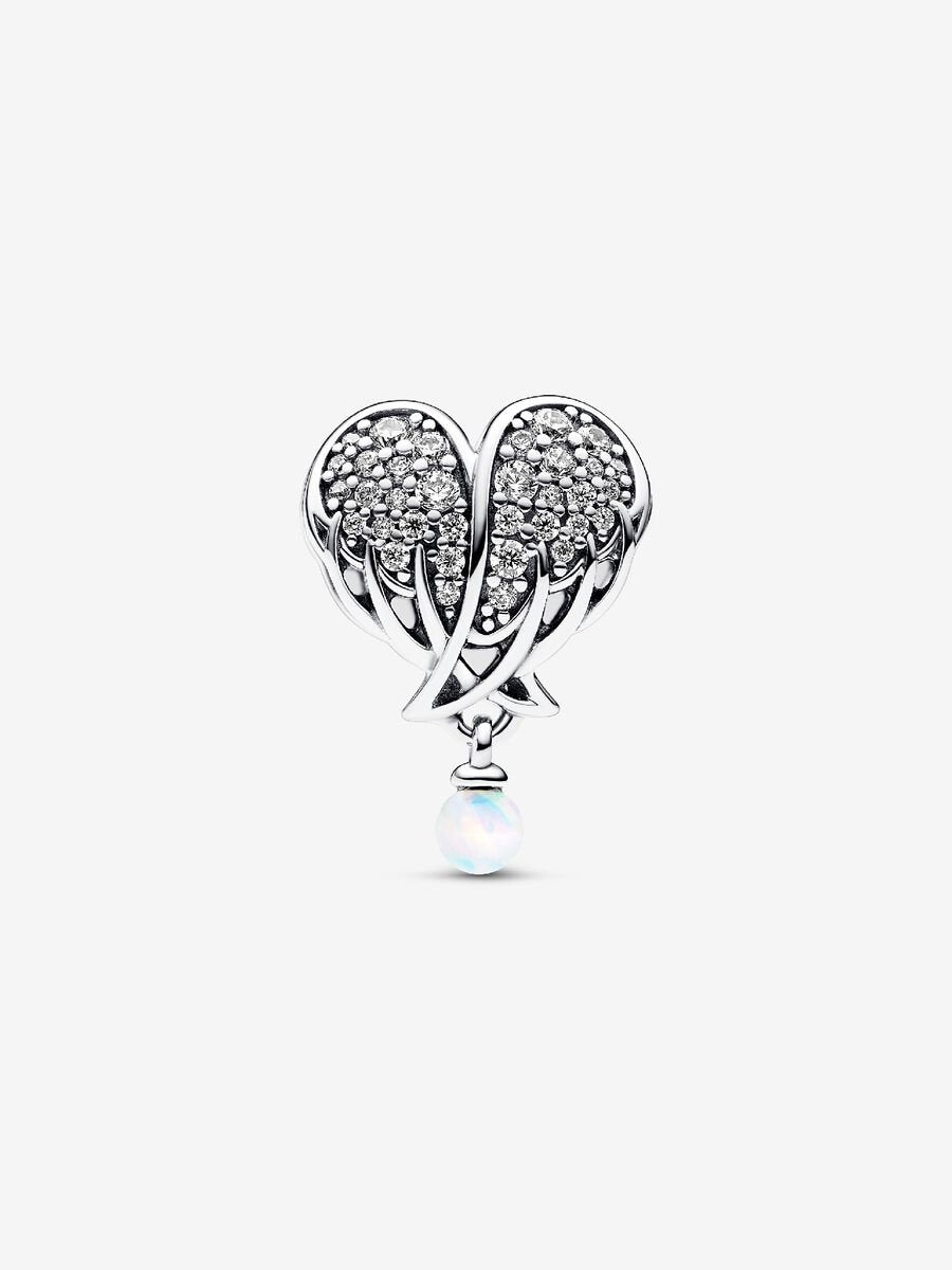 Sparkling Angel Wings & Heart Charm