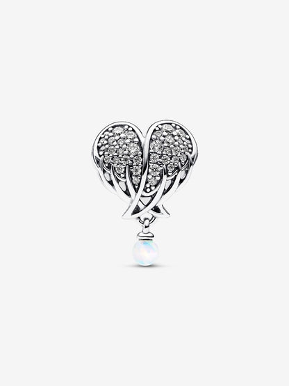 Sparkling Angel Wings & Heart Charm