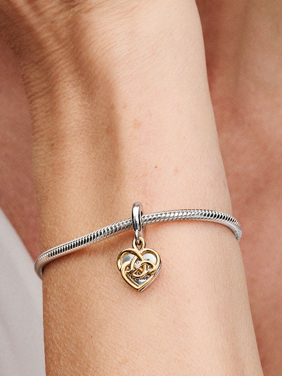 Lab-grown Diamond Engravable Mum Double Dangle Charm