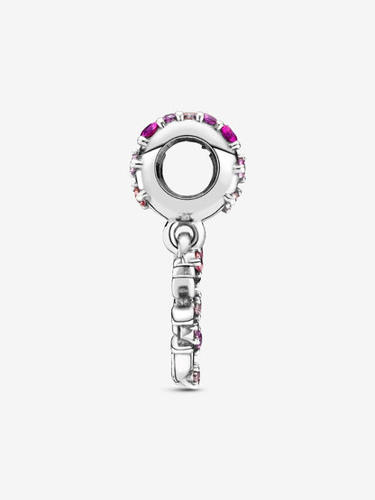 Pink Heart Family Tree Dangle Charm