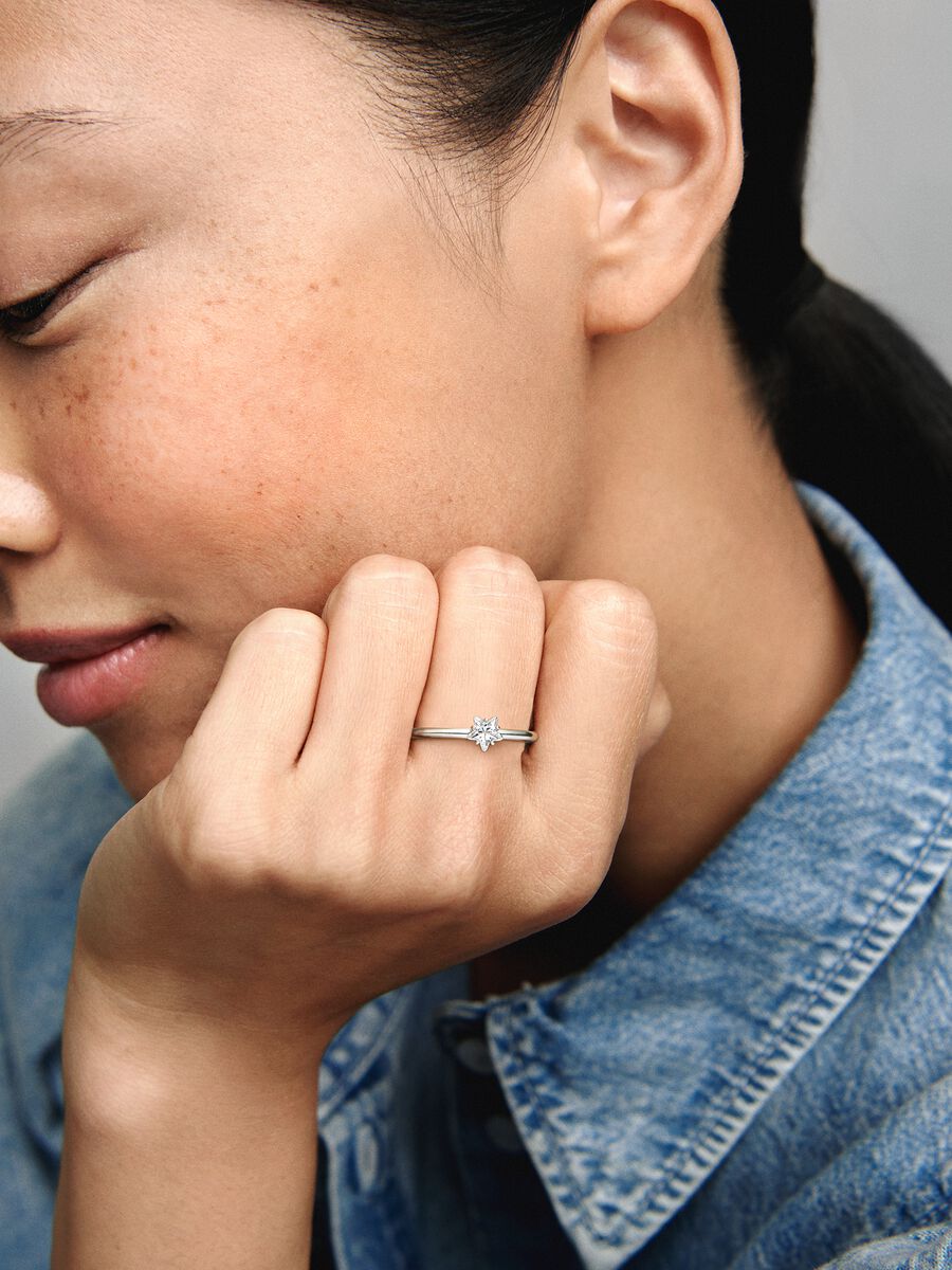 Celestial Sparkling Star Solitaire Ring