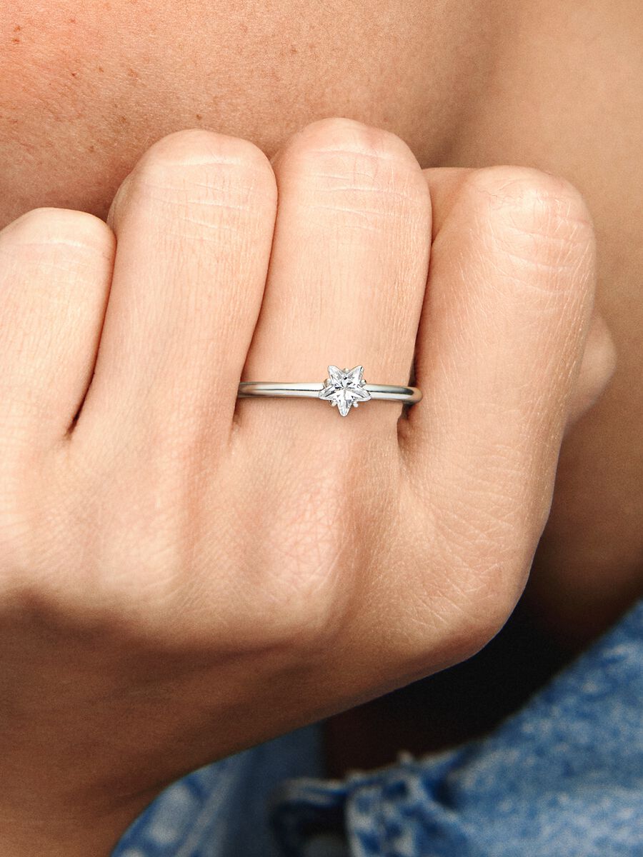 Celestial Sparkling Star Solitaire Ring