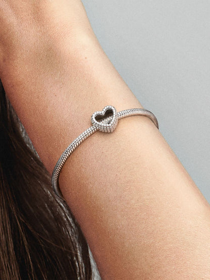 Beaded Open Heart Charm