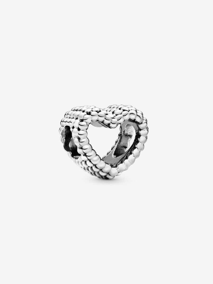 Beaded Open Heart Charm
14k rose gold plating