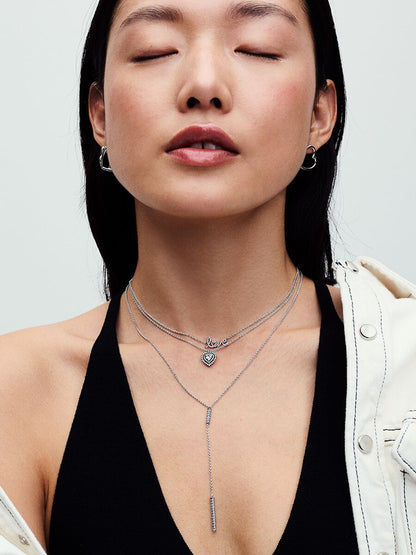 Sparkling Handwritten Love Collier Necklace