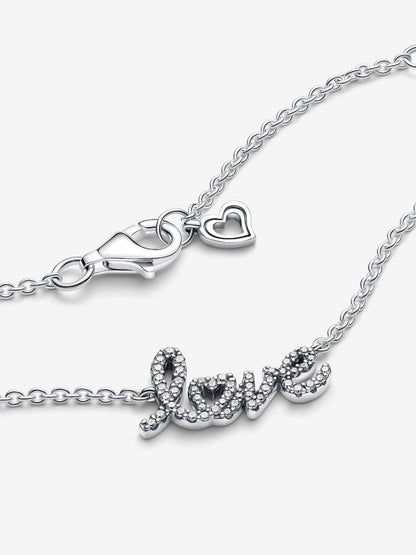 Sparkling Handwritten Love Collier Necklace