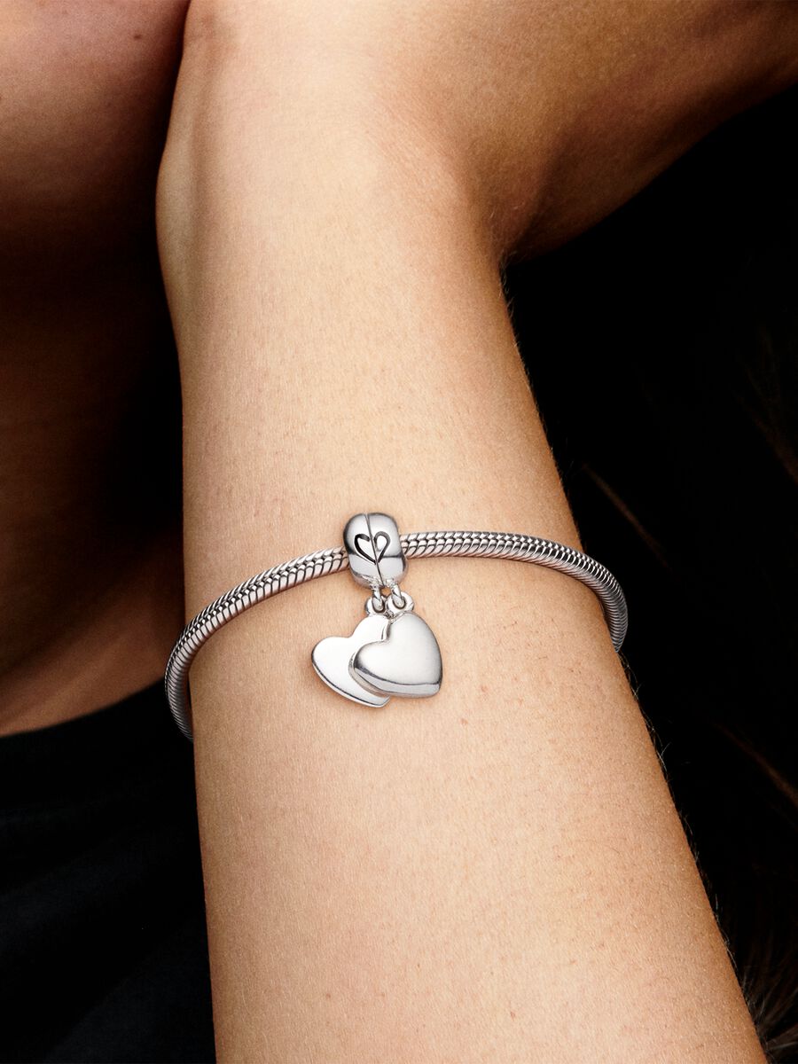 Mother & Son Heart Split Dangle Charm