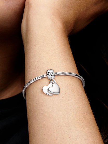 Mother & Son Heart Split Dangle Charm