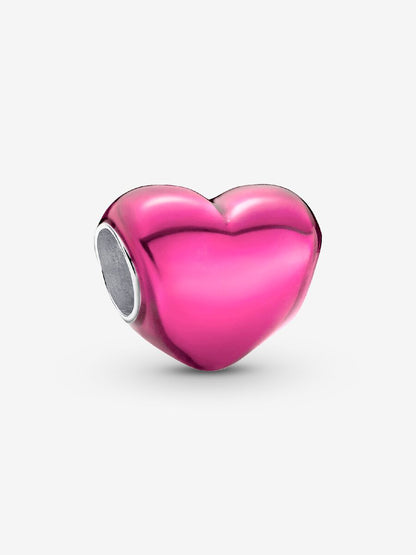 Metallic Pink Heart Charm