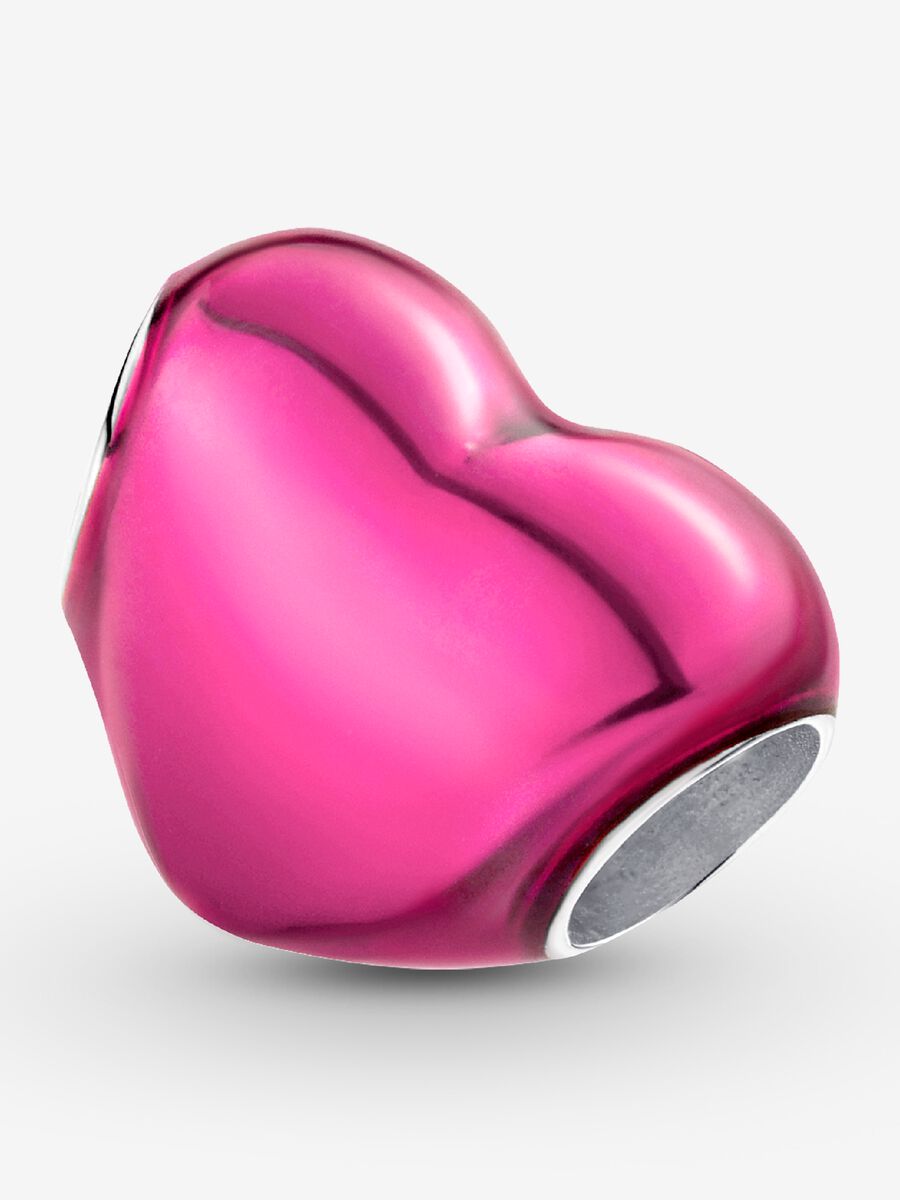 Metallic Pink Heart Charm