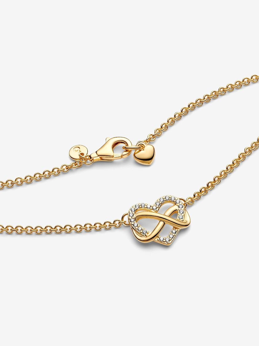 Sparkling Infinity Heart Collier Necklace 14k gold plating