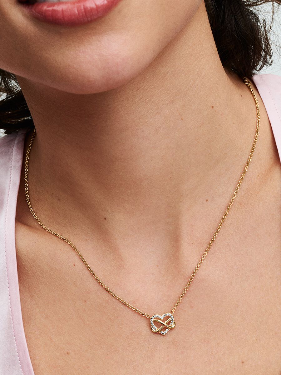 Sparkling Infinity Heart Collier Necklace 14k gold plating