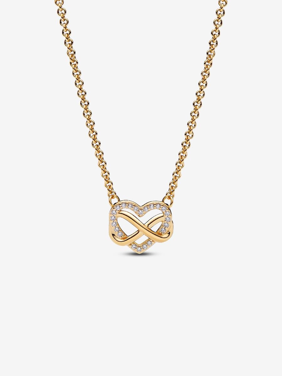 Sparkling Infinity Heart Collier Necklace 14k gold plating