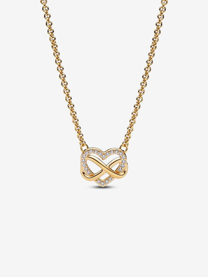 Sparkling Infinity Heart Collier Necklace 14k gold plating