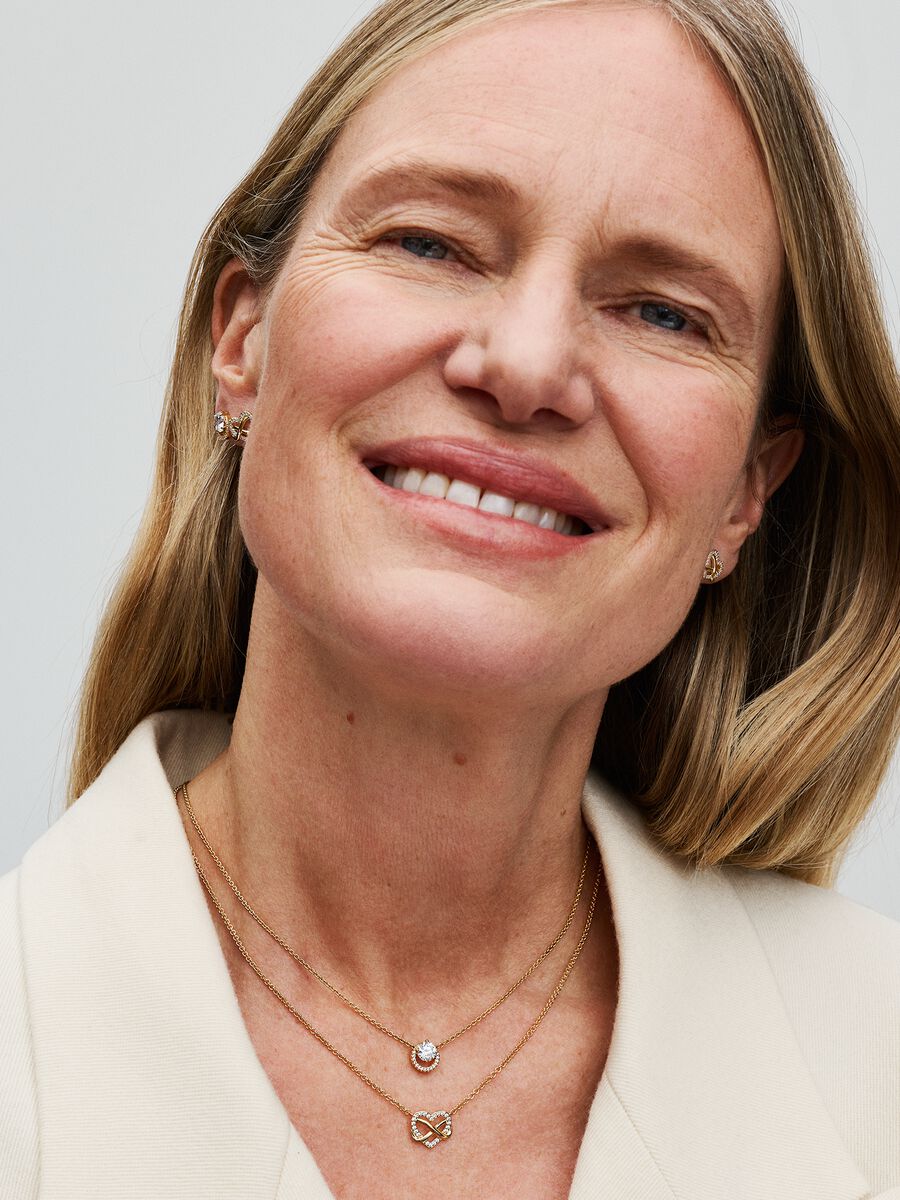 Sparkling Infinity Heart Collier Necklace 14k gold plating