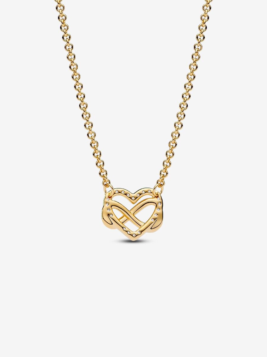 Sparkling Infinity Heart Collier Necklace 14k gold plating