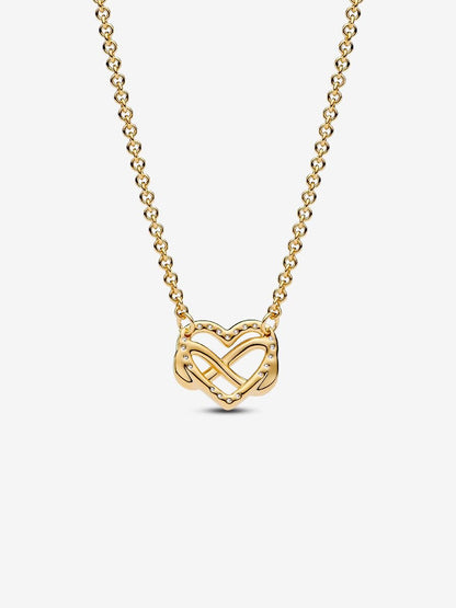 Sparkling Infinity Heart Collier Necklace 14k gold plating