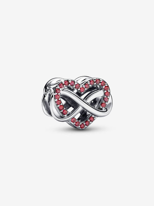 Family Infinity Red Heart Charm