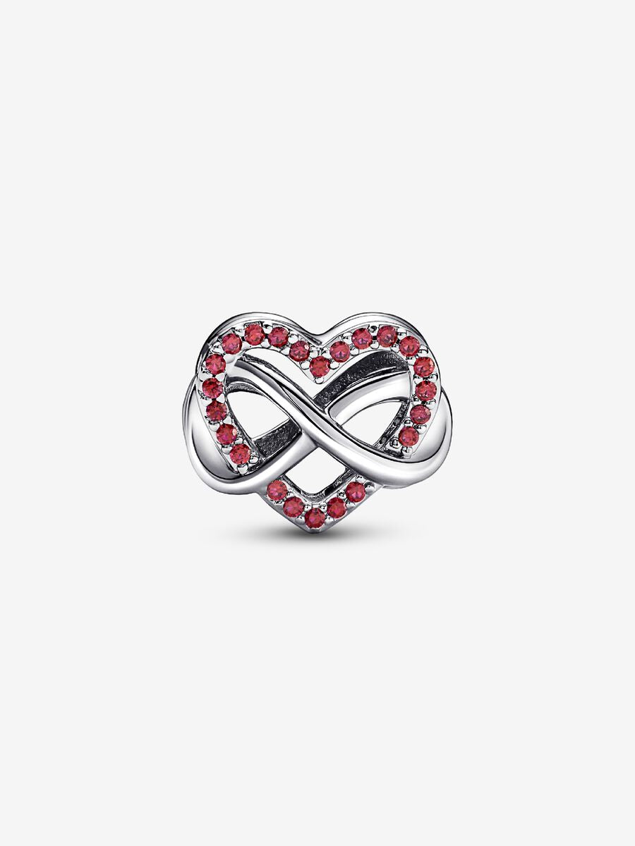 Family Infinity Red Heart Charm