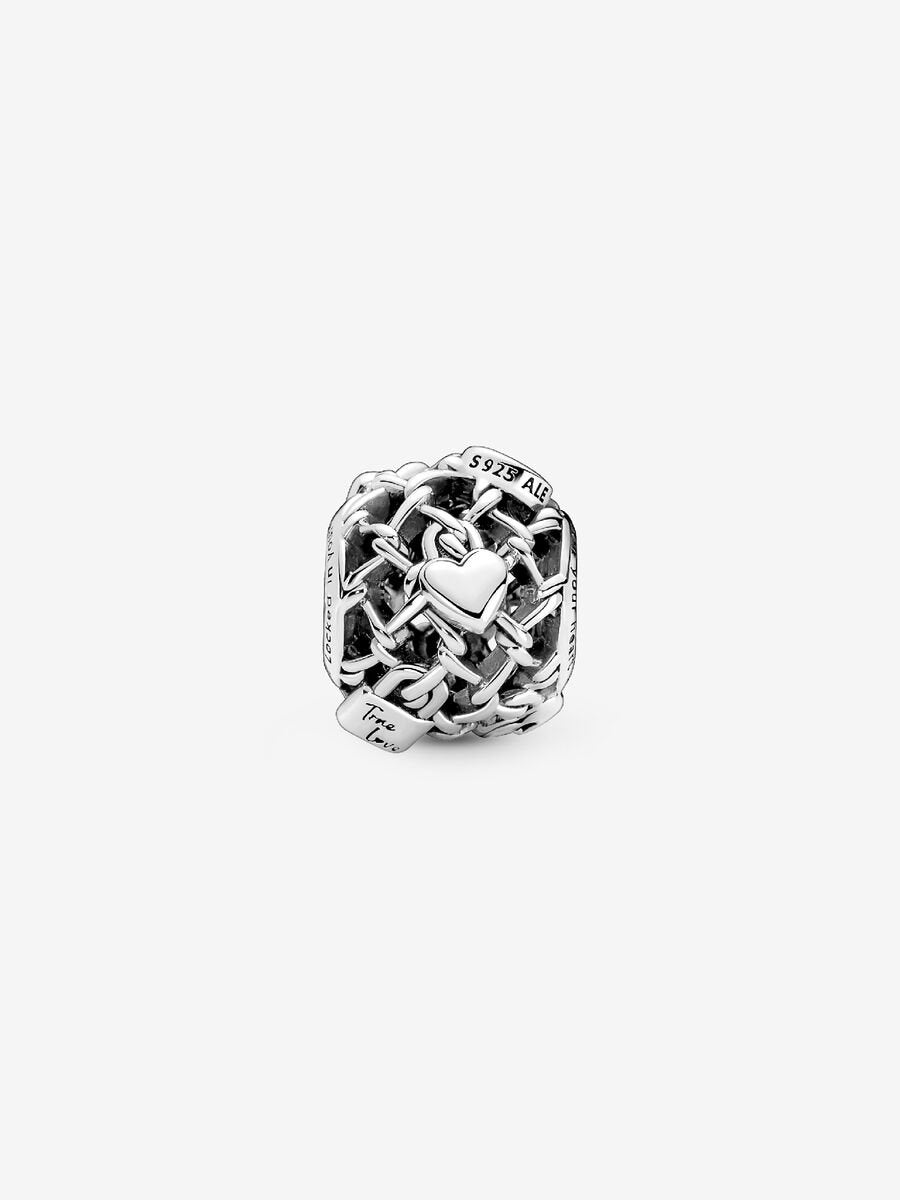 Openwork Chain Link Padlock Charm