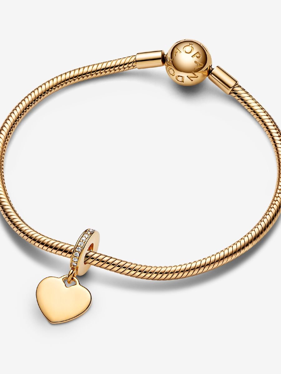 Engravable Heart Tag Dangle Charm
14k gold plating