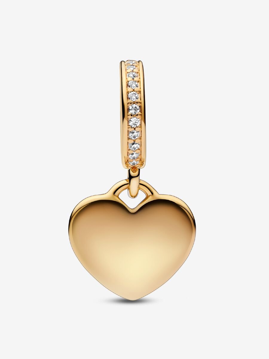 Engravable Heart Tag Dangle Charm
14k gold plating