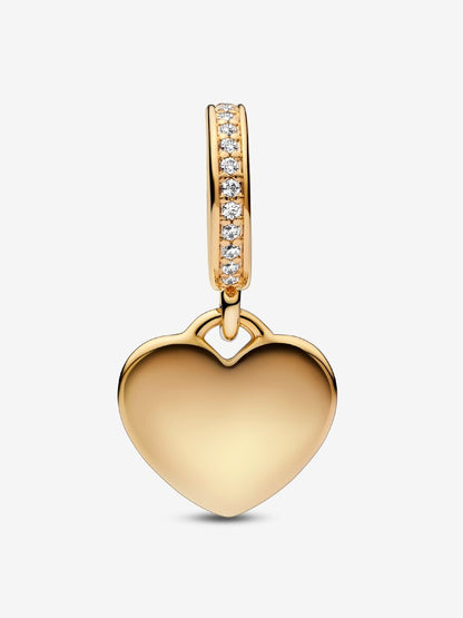 Engravable Heart Tag Dangle Charm
14k gold plating