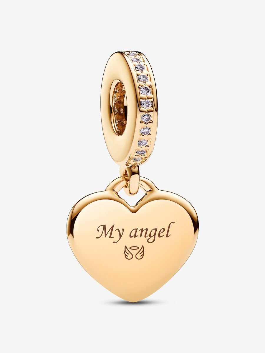 Engravable Heart Tag Dangle Charm
14k gold plating