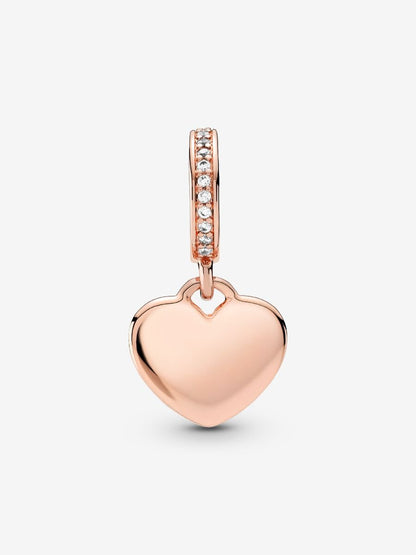Engravable Heart Tag Dangle Charm
14k rose gold plating