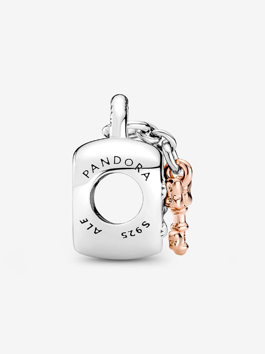 Disney Mickey Mouse & Minnie Mouse Padlock Charm
Sterling silver,14k rose gold plating