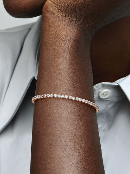 Sparkling Tennis Bracelet
14k rose gold plating