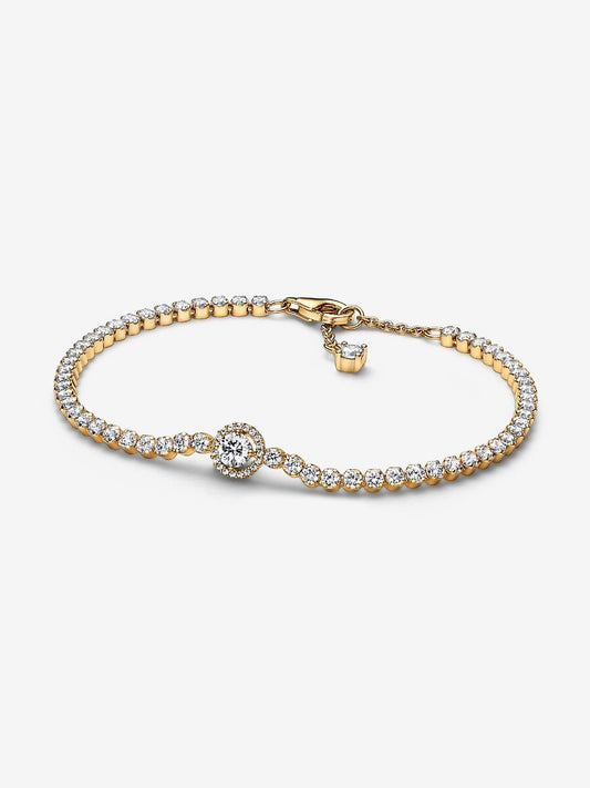Sparkling Halo Tennis Bracelet
14k gold plating