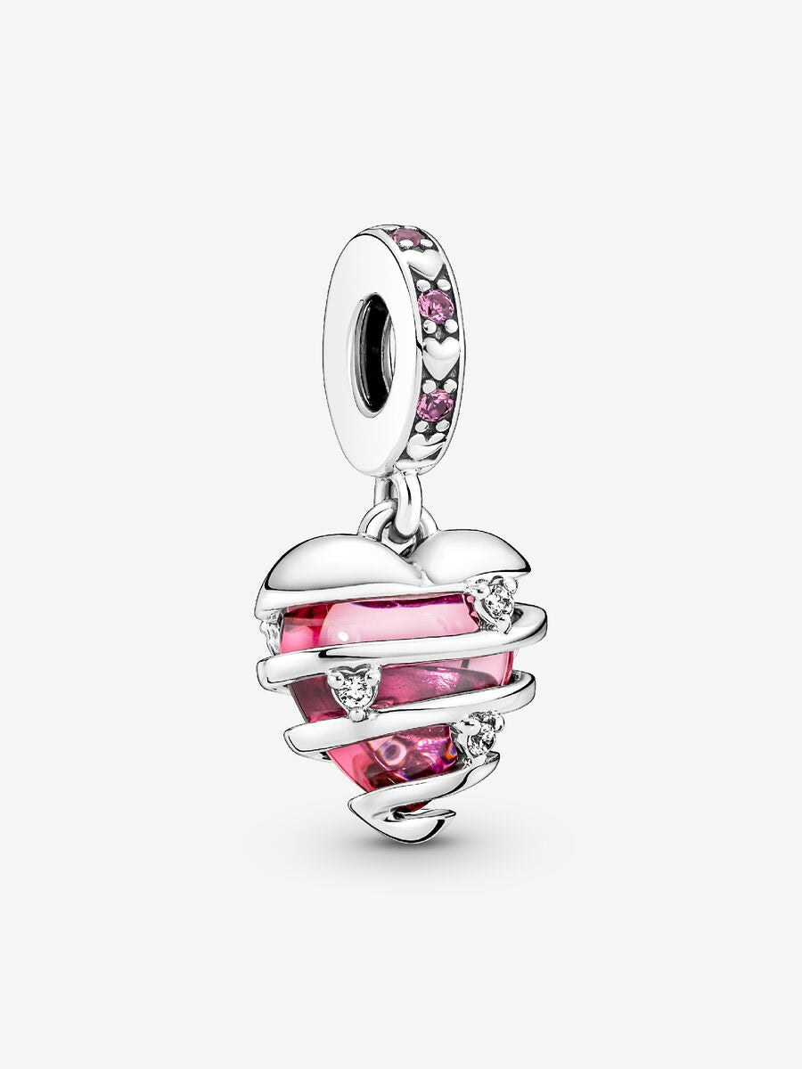 Reveal Your Love Heart Spiral Dangle Charm