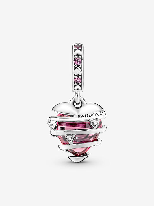 Reveal Your Love Heart Spiral Dangle Charm