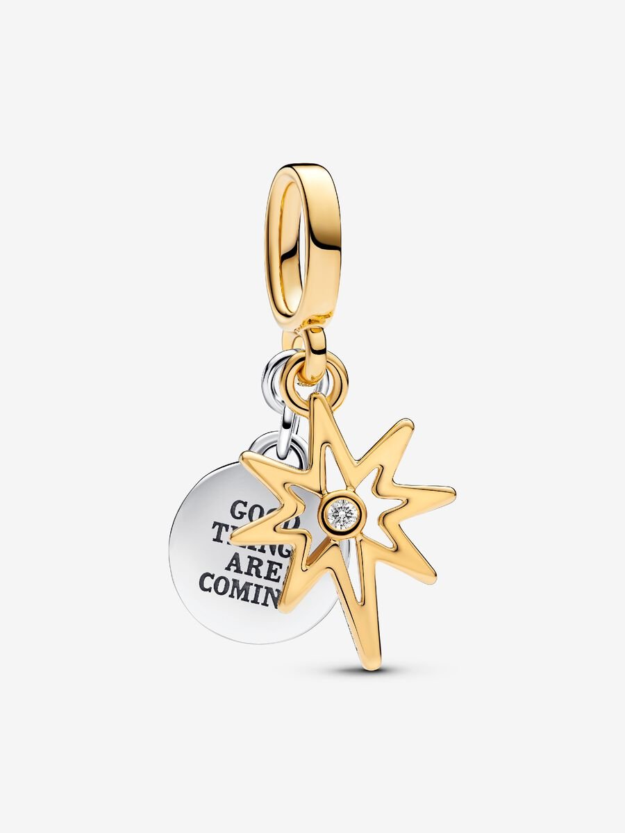 Engravable North Star Lab-grown Diamond Dangle Charm
0.009 ct TW, Sterling silver, 14k gold plating