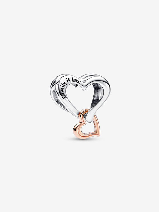 Two-tone Openwork Infinity Heart Charm