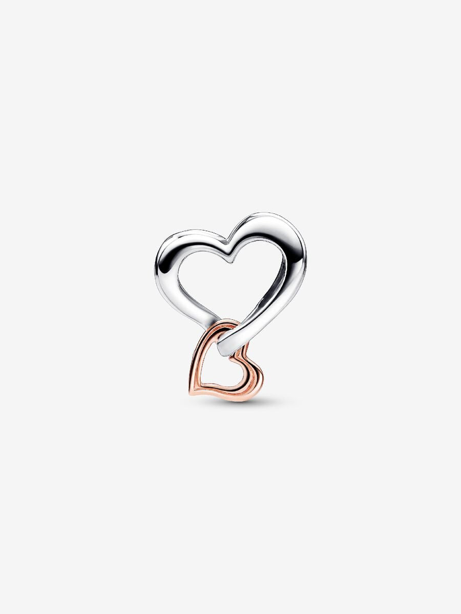 Two-tone Openwork Infinity Heart Charm