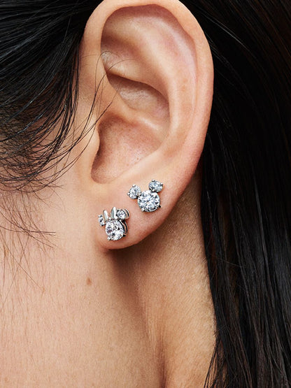 Disney Mickey Mouse & Minnie Mouse Sparkling Stud Earrings